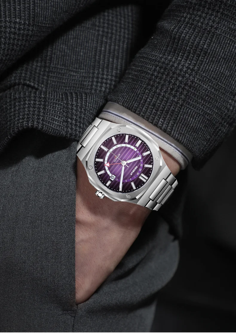 Мужские классические механические часы REDEAR с календарем