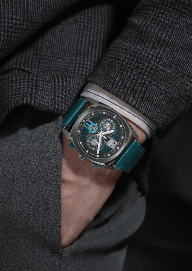 Мужские многофункциональные светящиеся кварцевые часы REDEAR