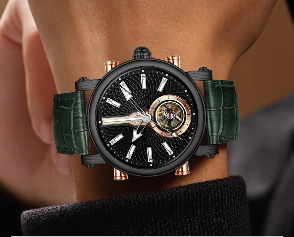 Мужские винтажные водонепроницаемые механические часы REDEAR