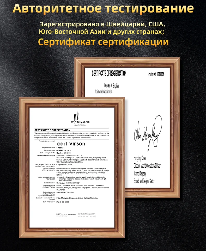 Мужские автоматические часы с драгоническим элементом Carl Vinson