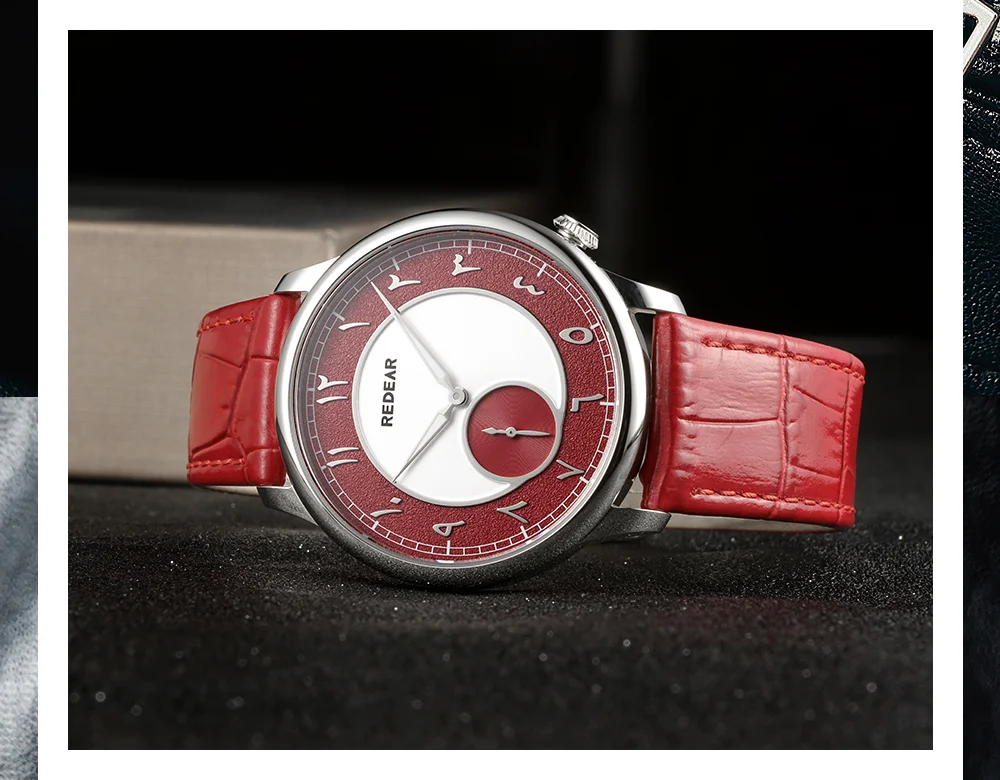 Элегантные мужские кварцевые часы REDEAR с малой секундной стрелкой