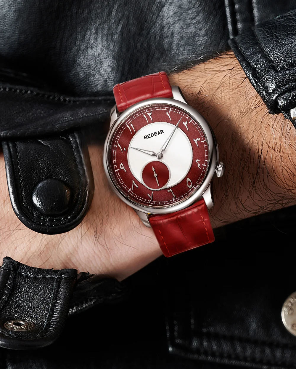 Элегантные мужские кварцевые часы REDEAR с малой секундной стрелкой