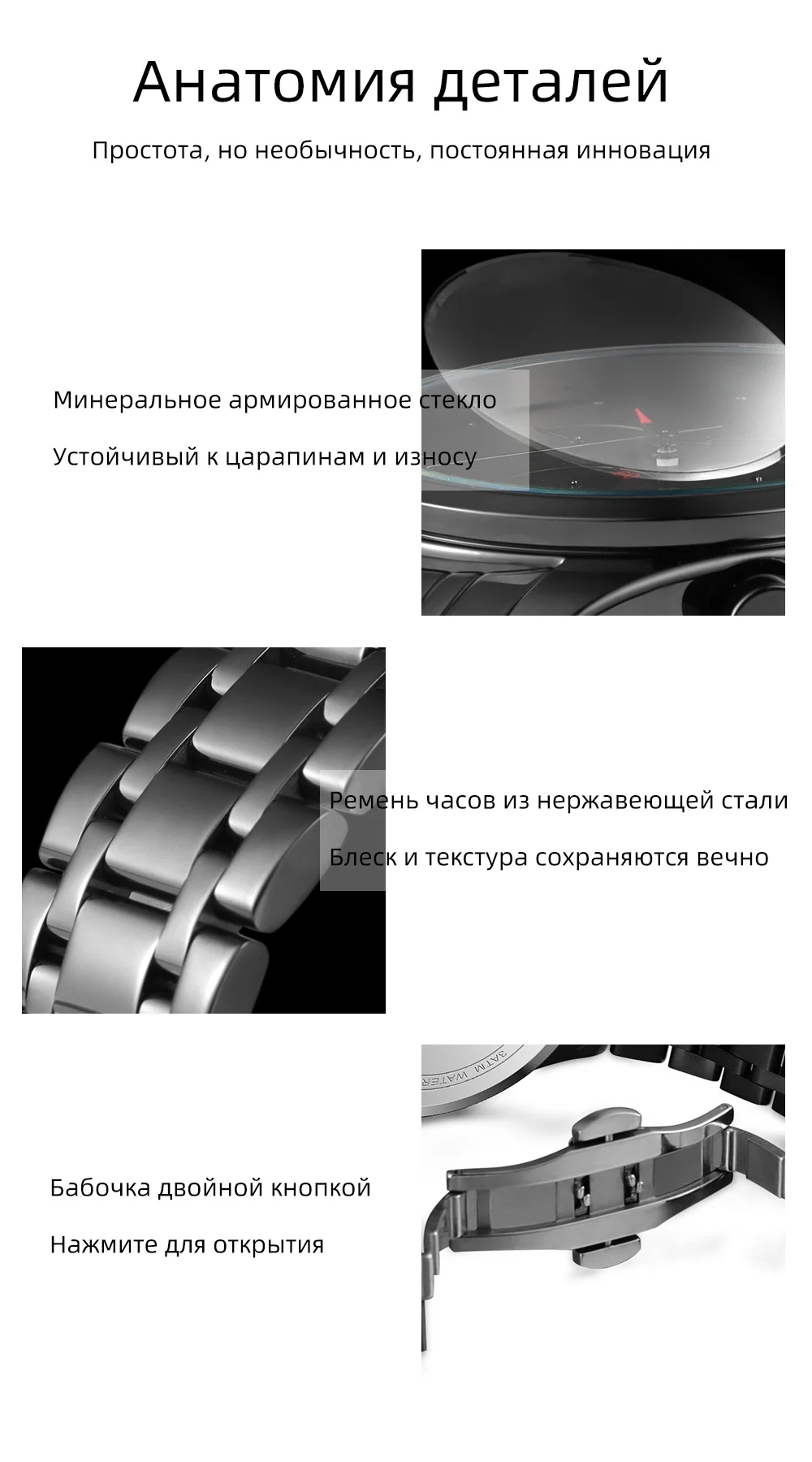 Мужские многофункциональные кварцевые часы Carl Vinson