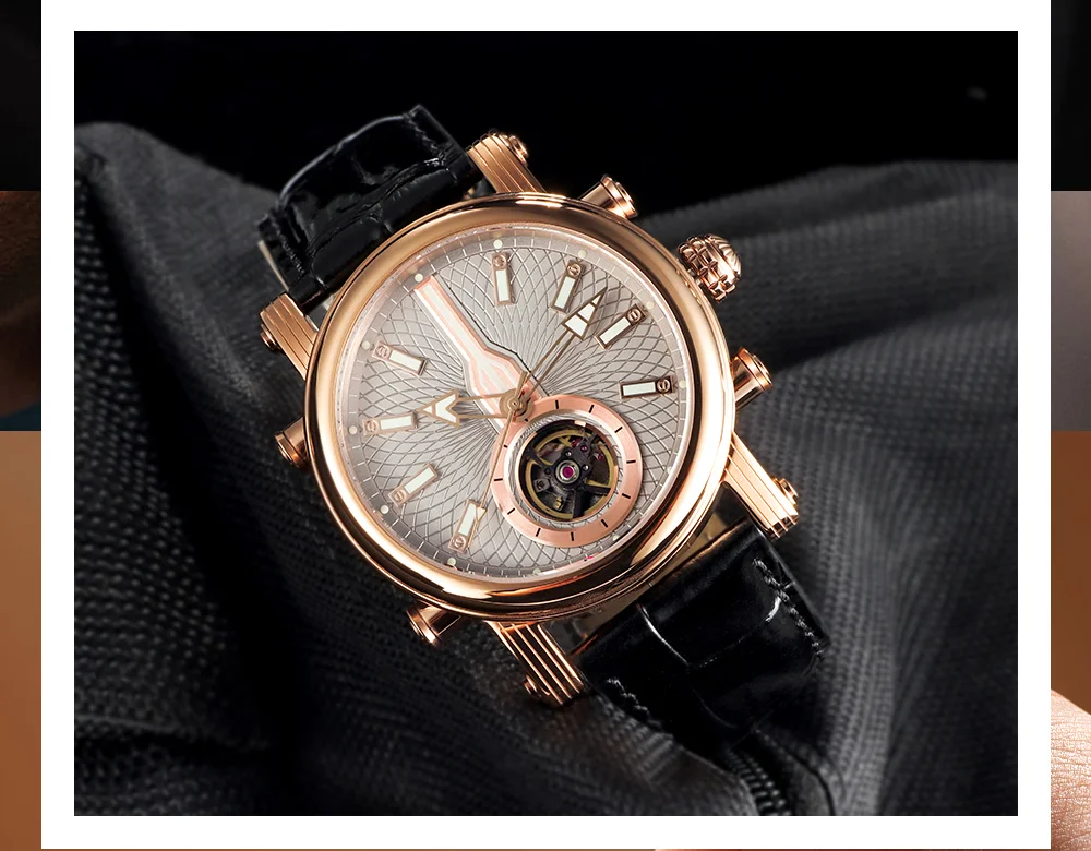 Мужские винтажные водонепроницаемые механические часы REDEAR