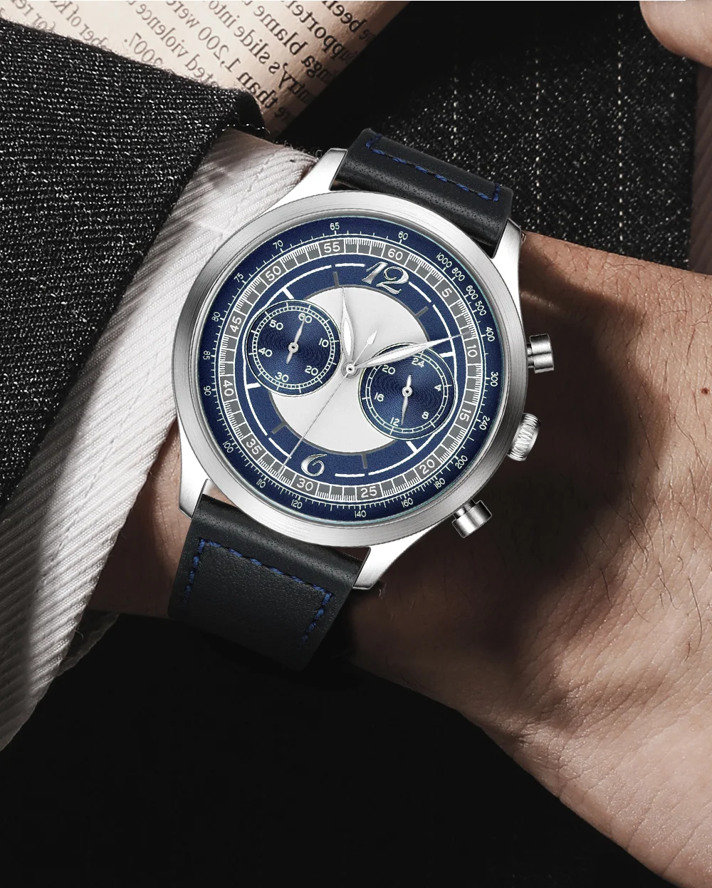 Мужские кварцевые часы REDEAR с календарем и хронографом