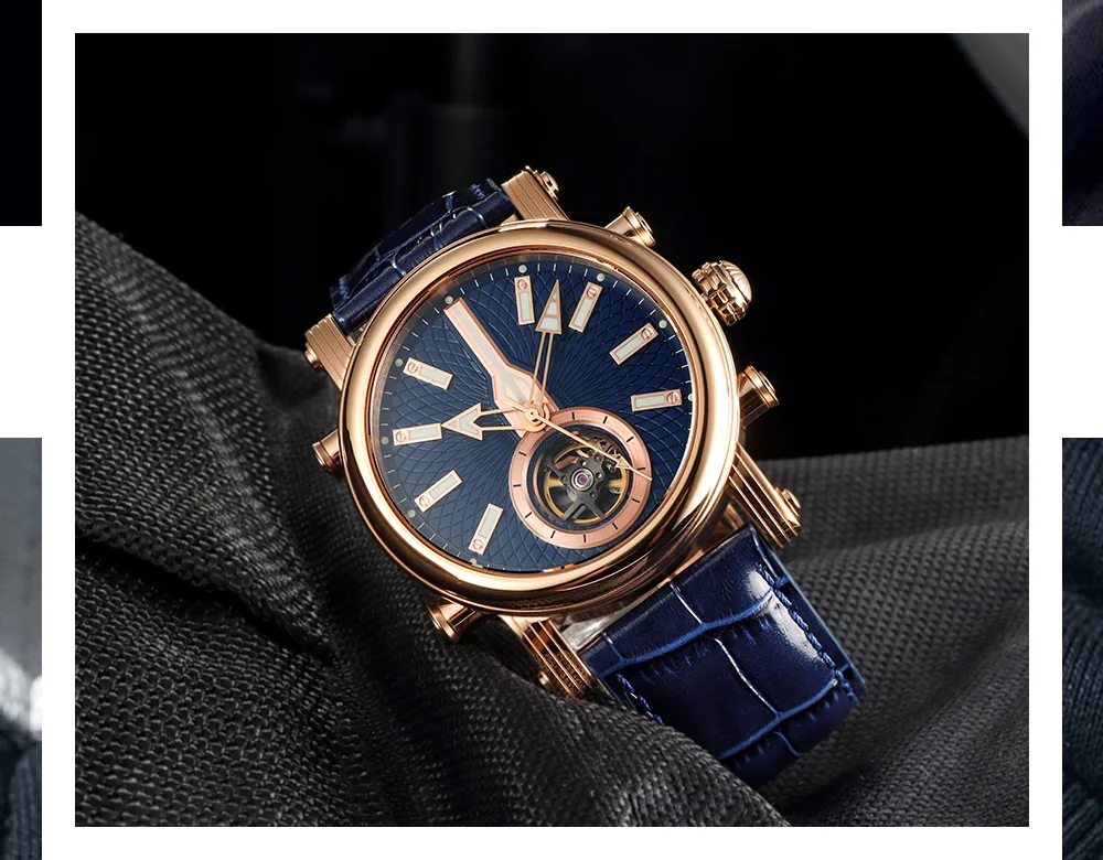 Мужские винтажные водонепроницаемые механические часы REDEAR